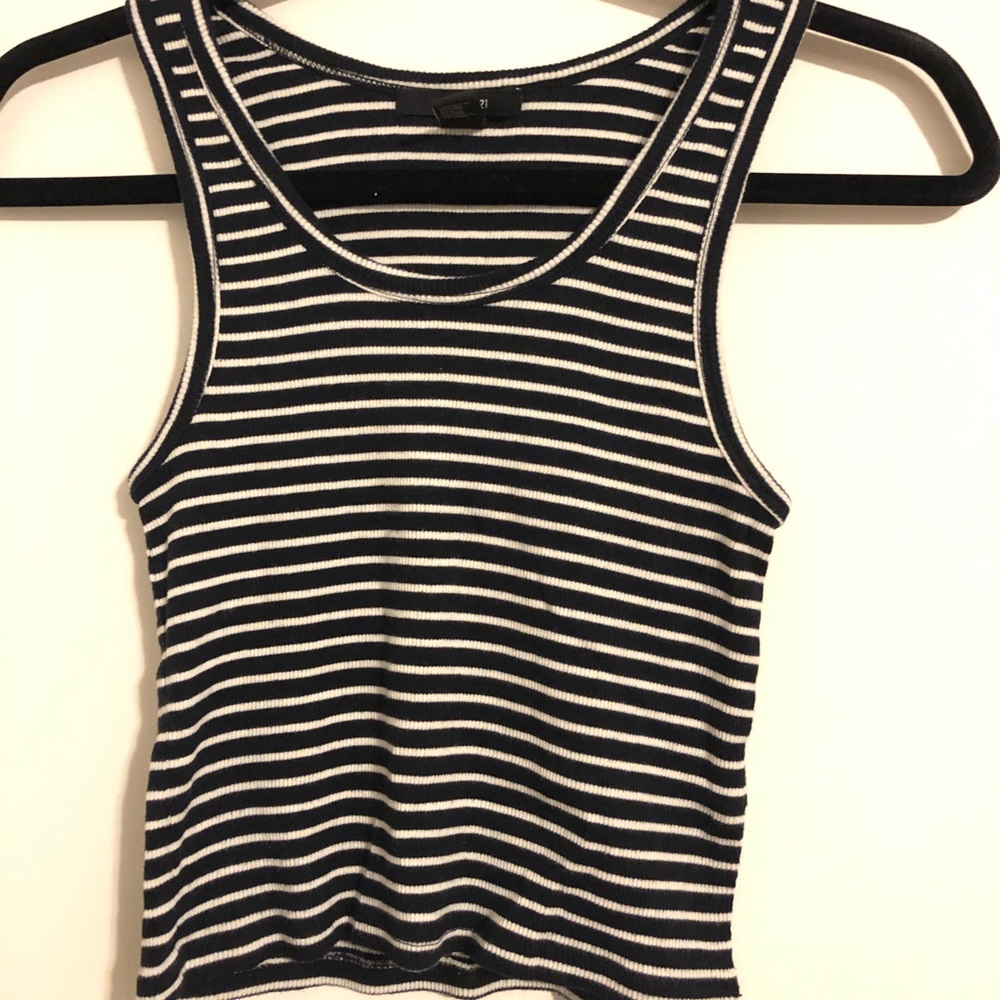 Stripped Crop Tank Top